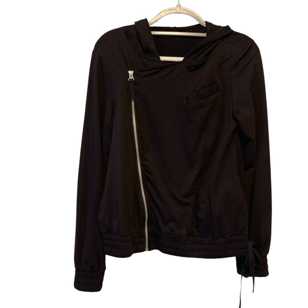 Black asymmetrical zip closure small jacket